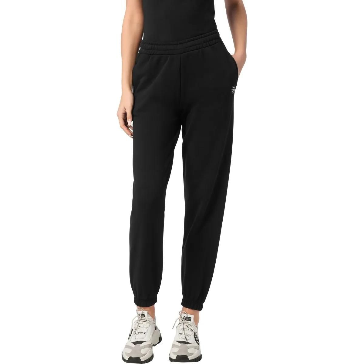 Schwarze Loungehose aus Baumwolljersey