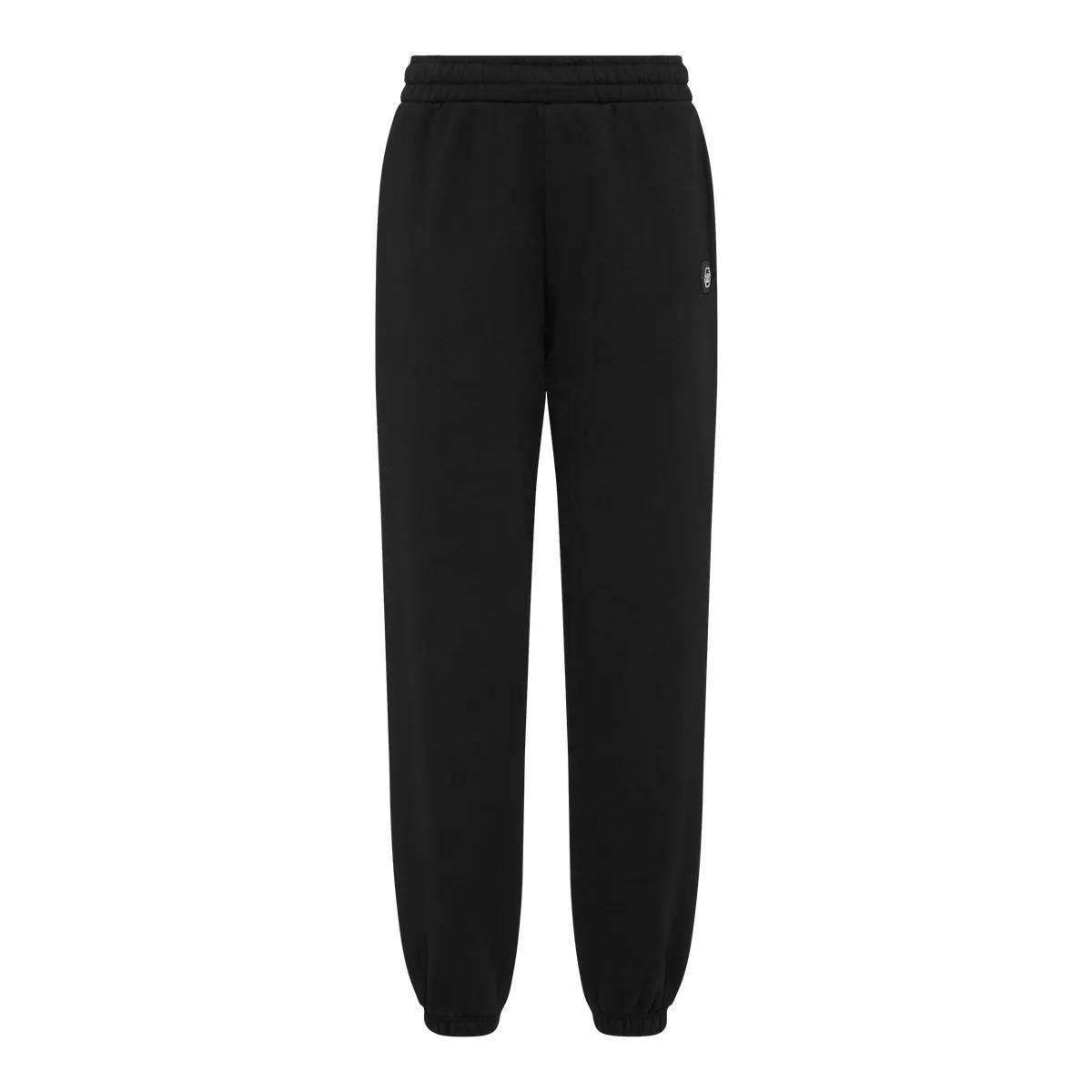 Schwarze Loungehose aus Baumwolljersey