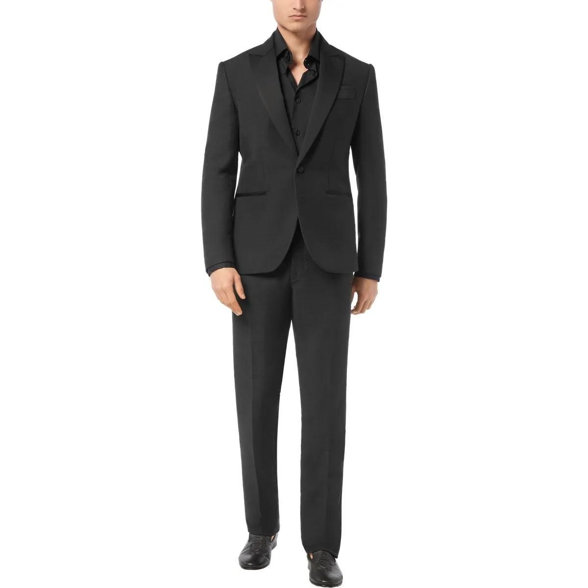 Schwarzer Ein-Knopf-Blazer mit steigendem Revers