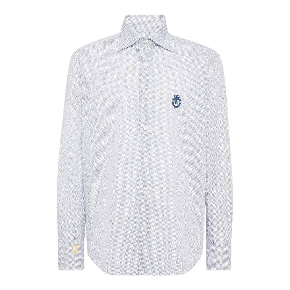 Slim Fit Popeline Hemd mit Mikro-Muster