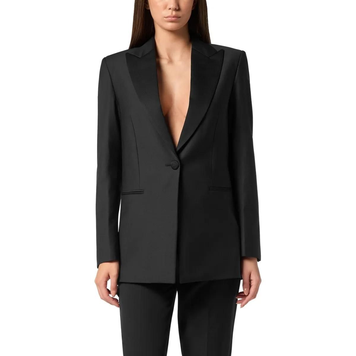 Eleganter Boyfriend-Blazer mit Schmuckstein-Detail