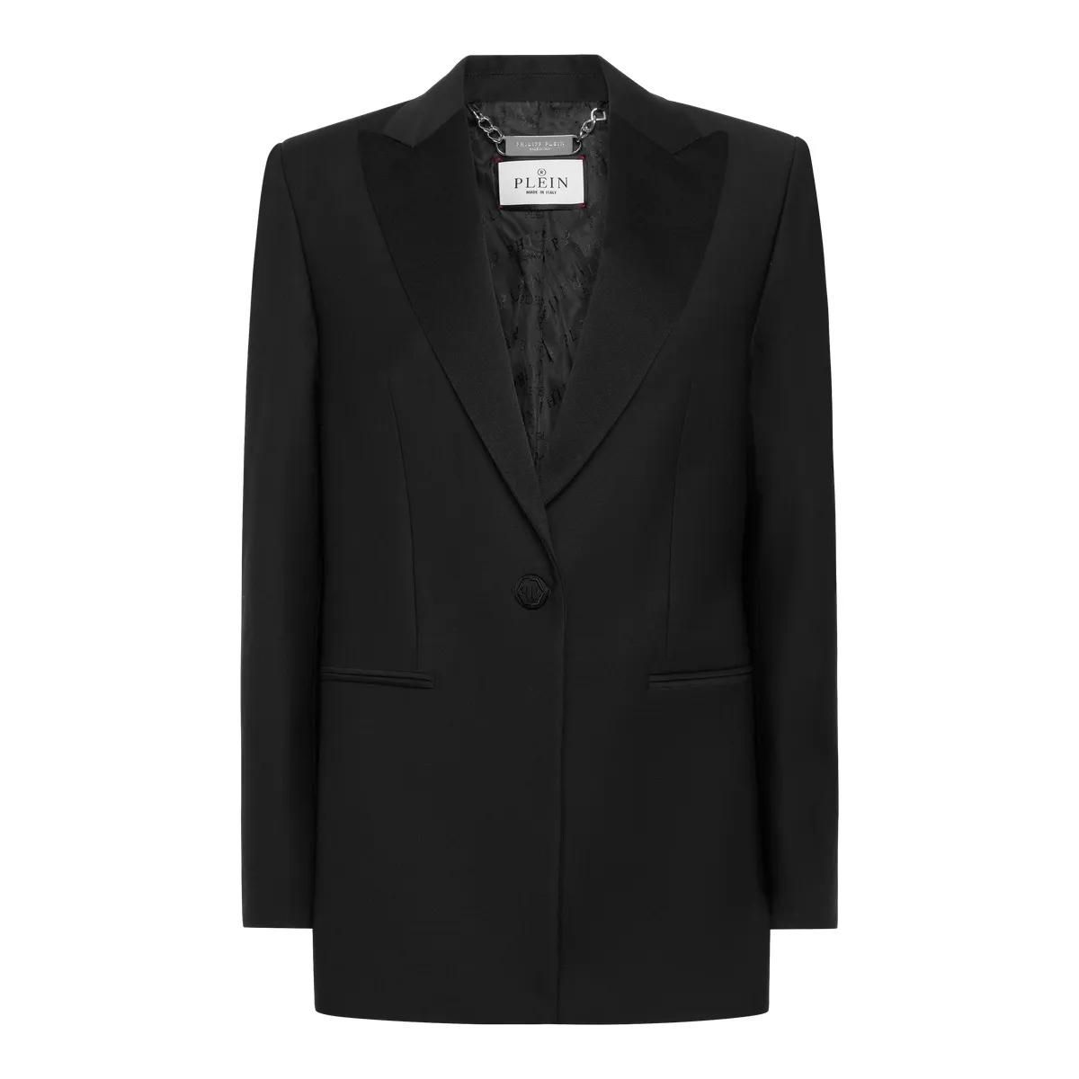 Eleganter Boyfriend-Blazer mit Schmuckstein-Detail