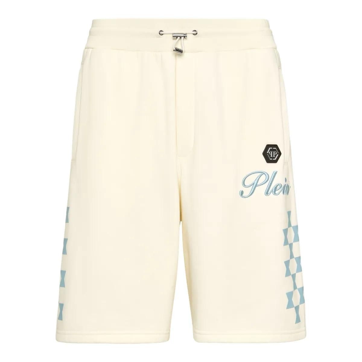 Baumwollfleece-Sweatshorts mit Grafikprint