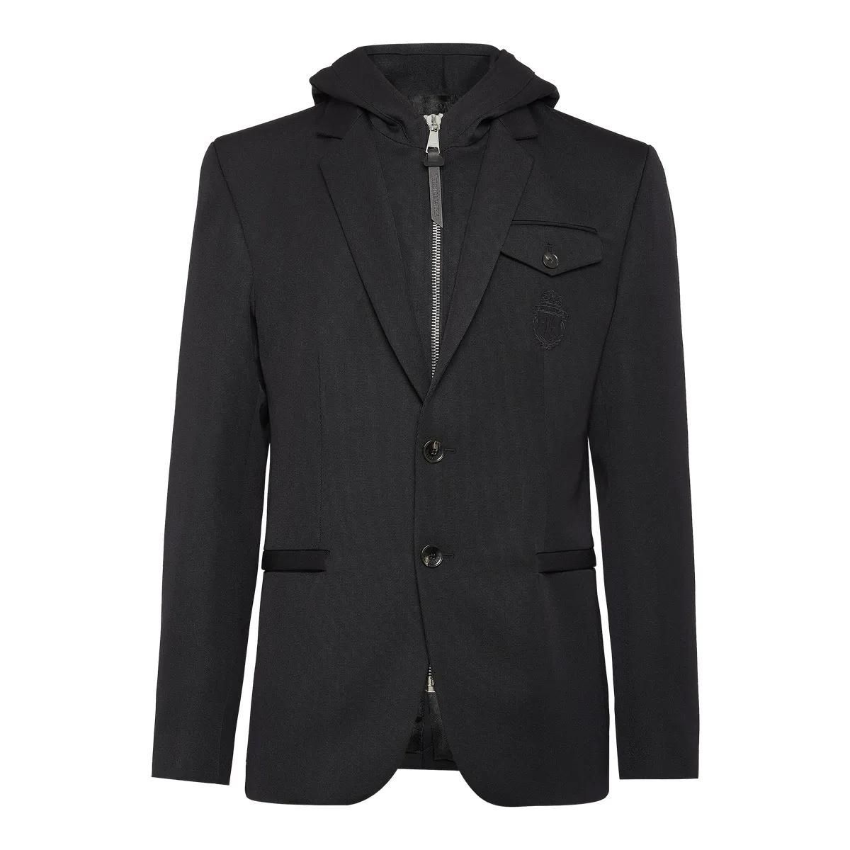 Blazer Jacke mit Kapuze aus Wollmischung