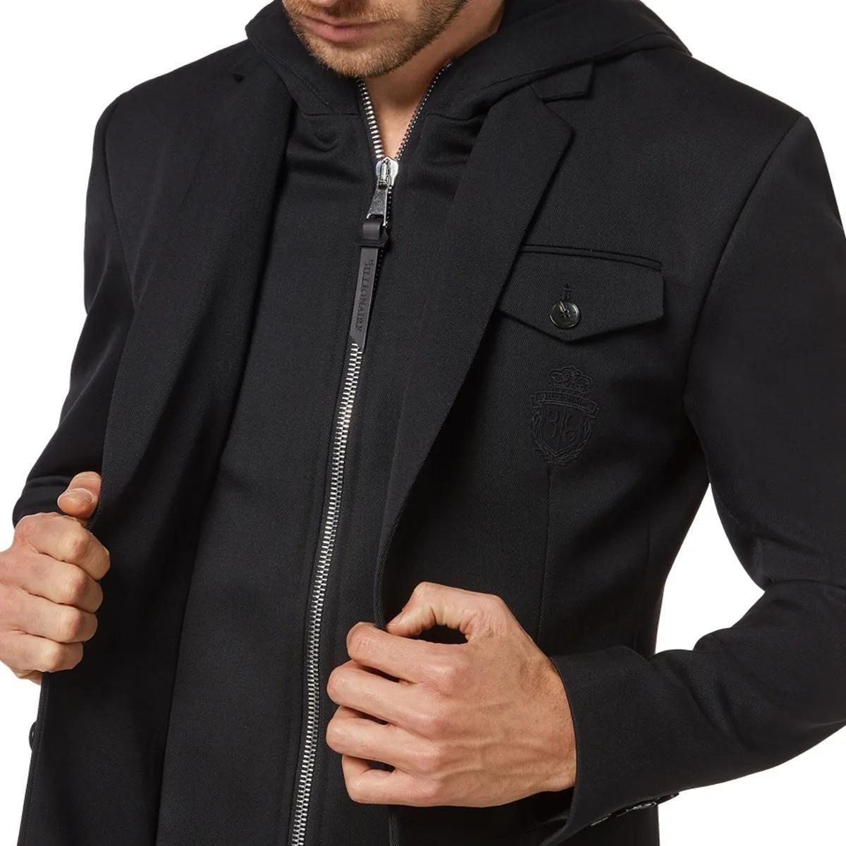 Blazer Jacke mit Kapuze aus Wollmischung