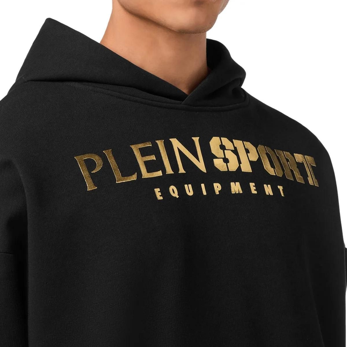 Sportlicher schwarzer Baumwollmix-Hoodie
