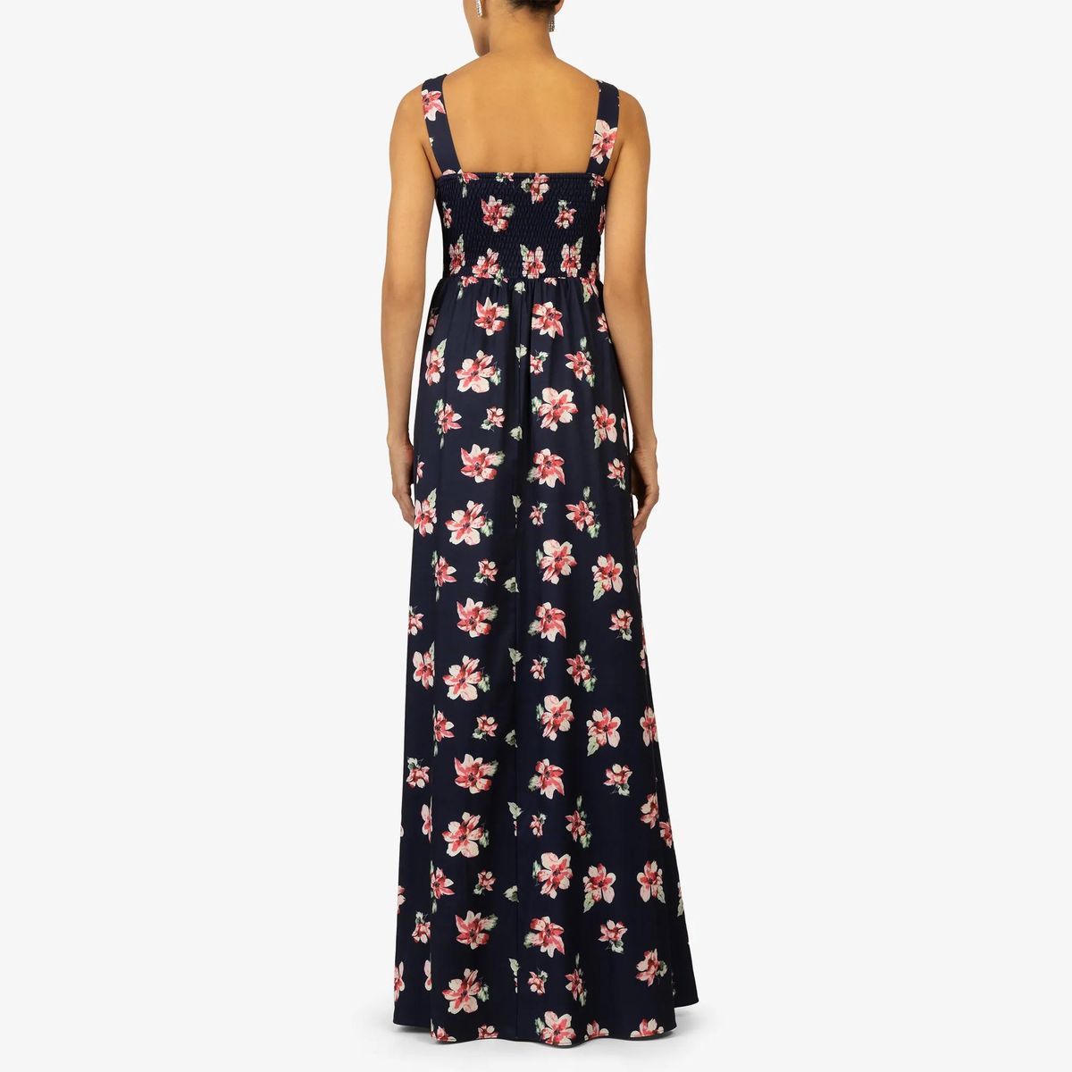 Maxikleid mit Blumendruck und Schlitz