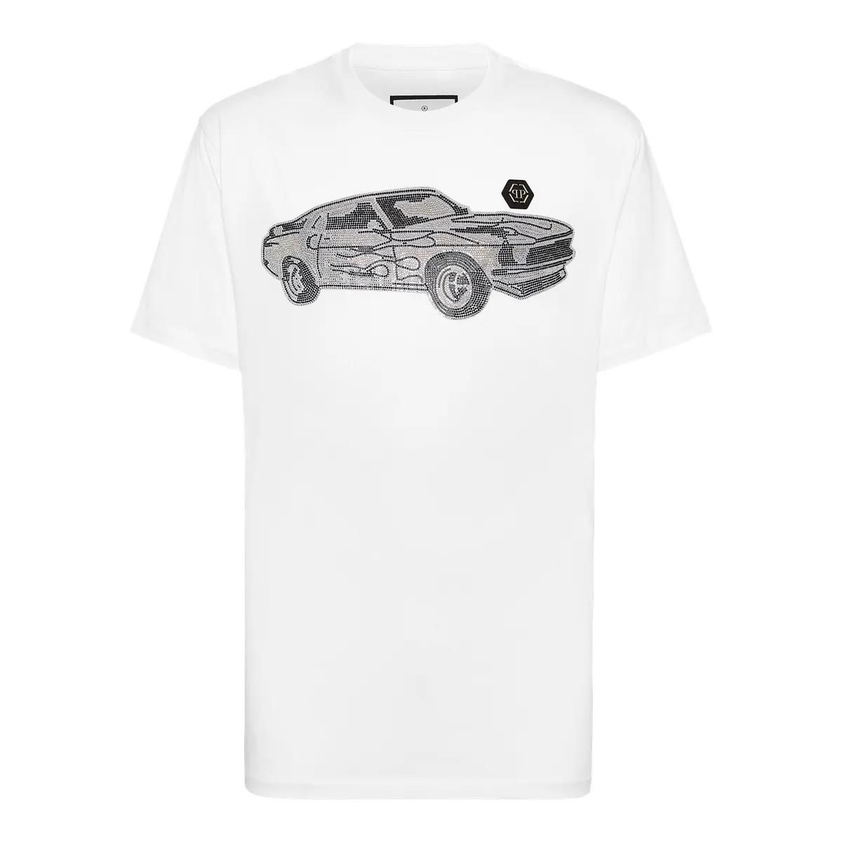 Rennwagen Grafik T-Shirt mit Strass