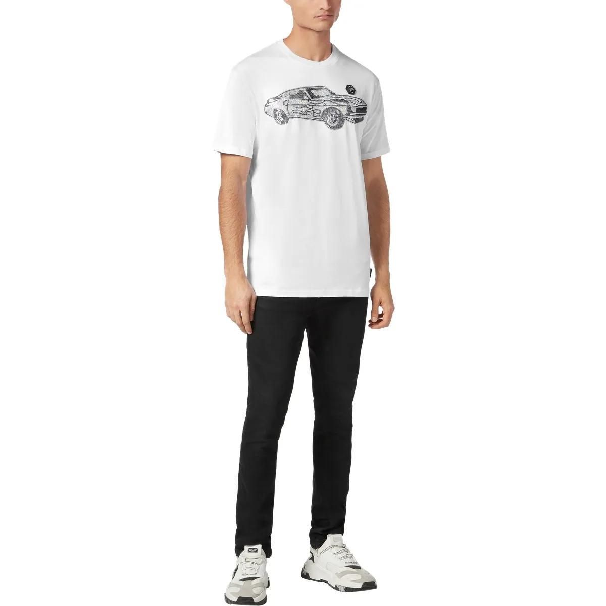 Rennwagen Grafik T-Shirt mit Strass