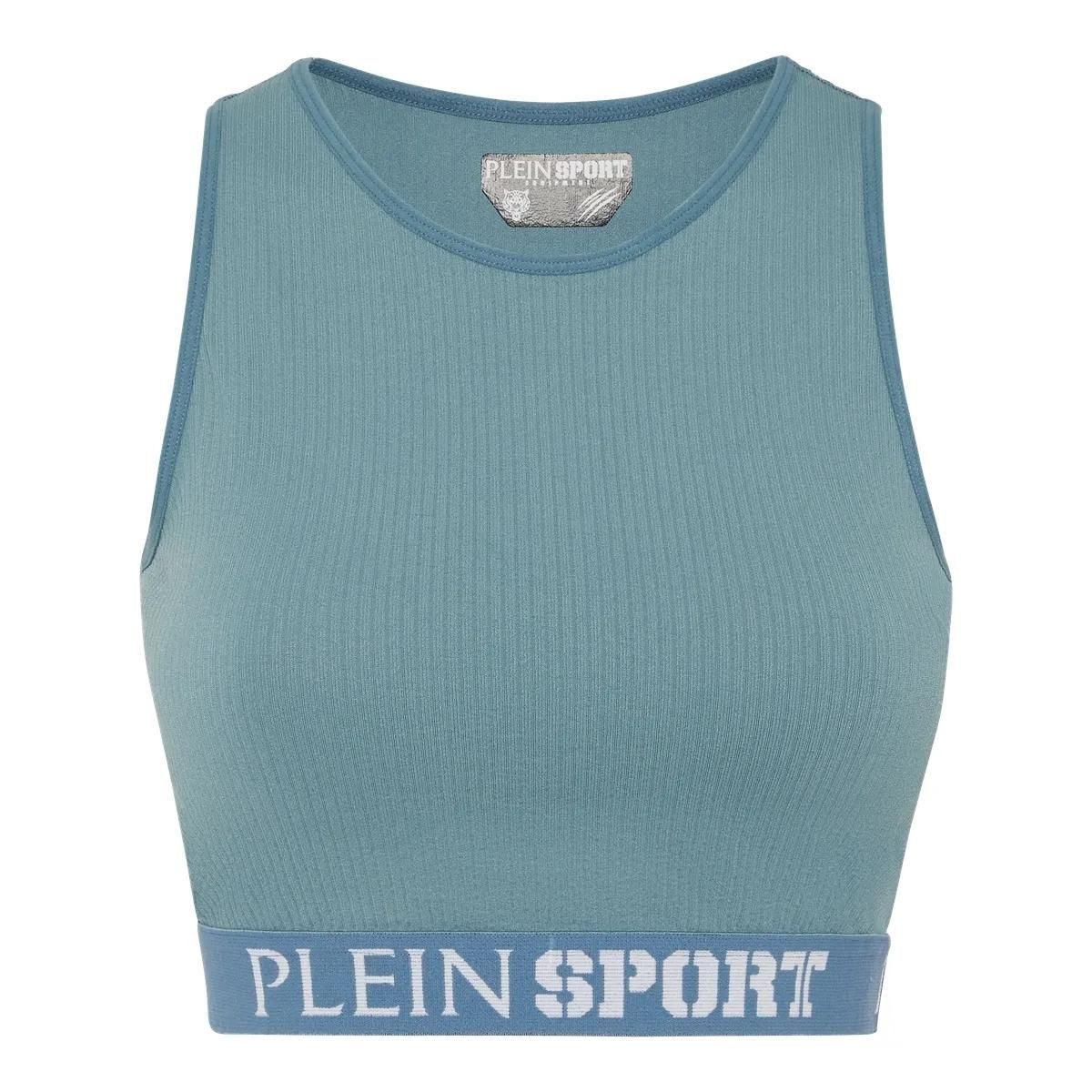 Geripptes Crop Sport BH Oberteil