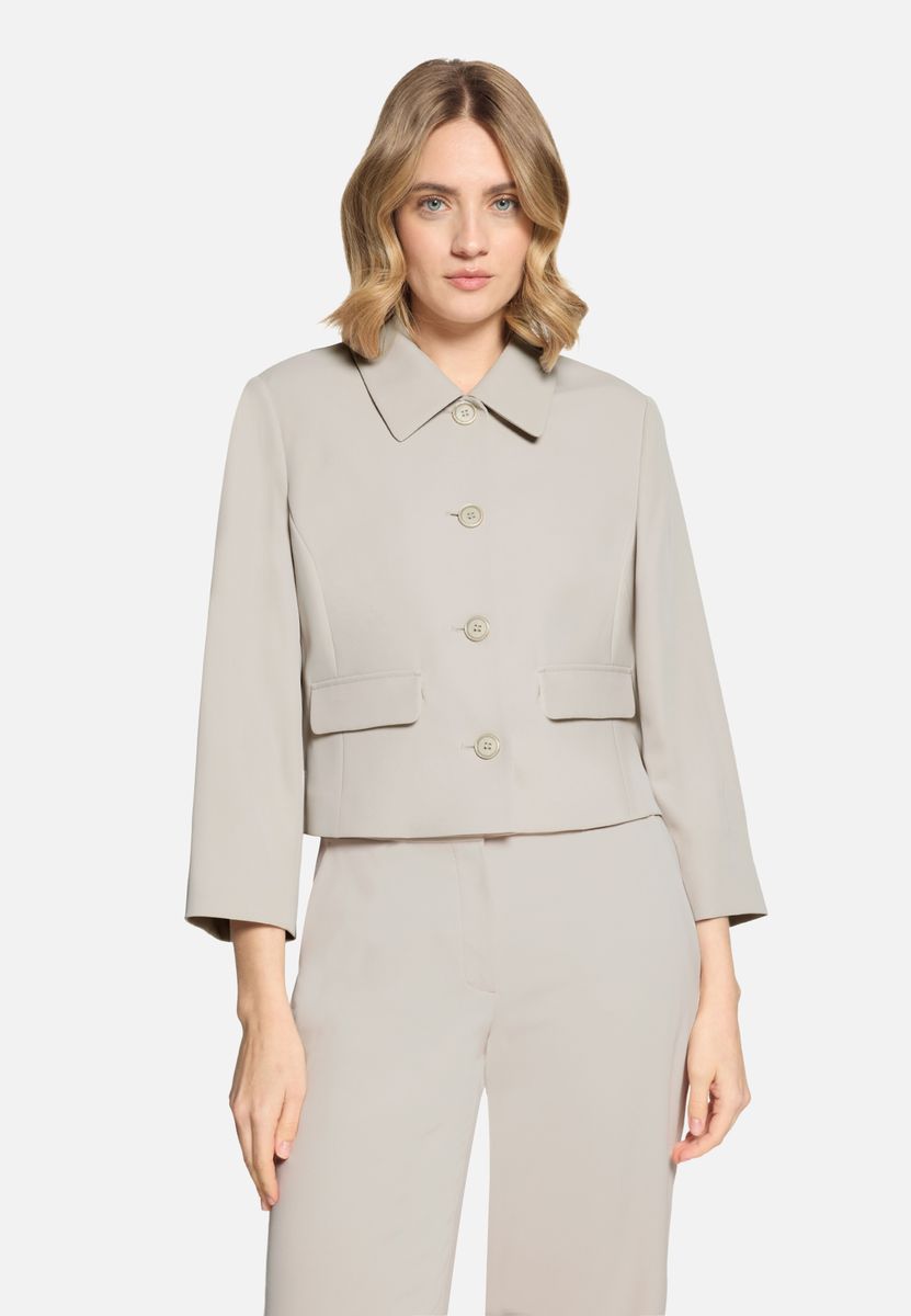 Kurzer Blazer mit 3/4-Ärmeln und Knöpfen