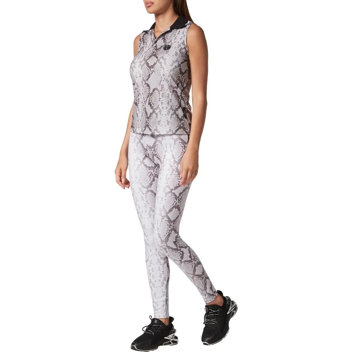 Ärmelloses Poloshirt mit Pythonprint