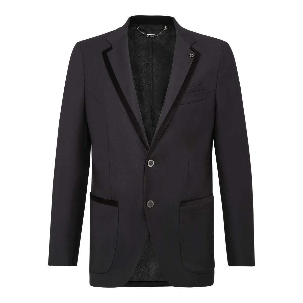 Eleganter Blazer mit Samtbesatz