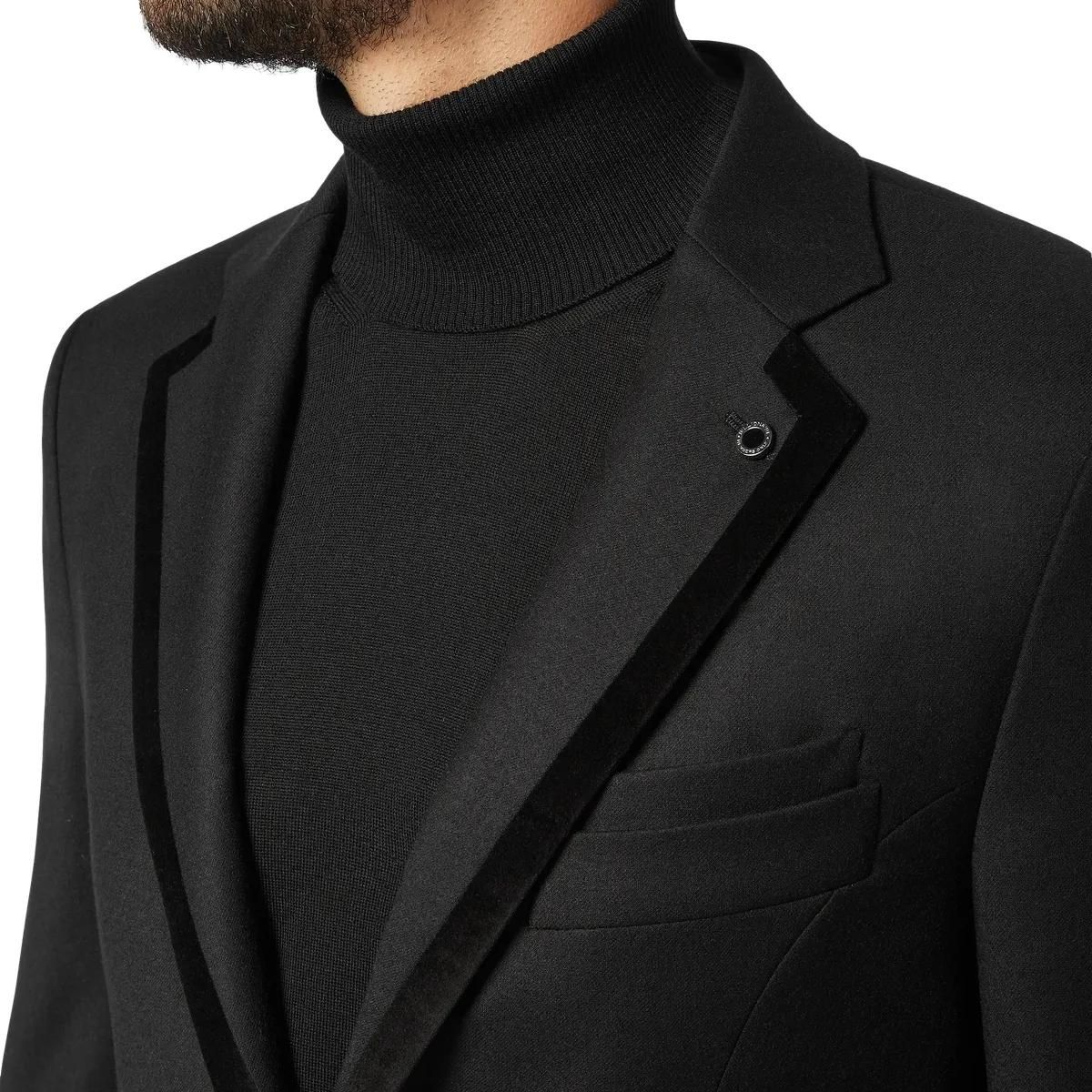 Eleganter Blazer mit Samtbesatz