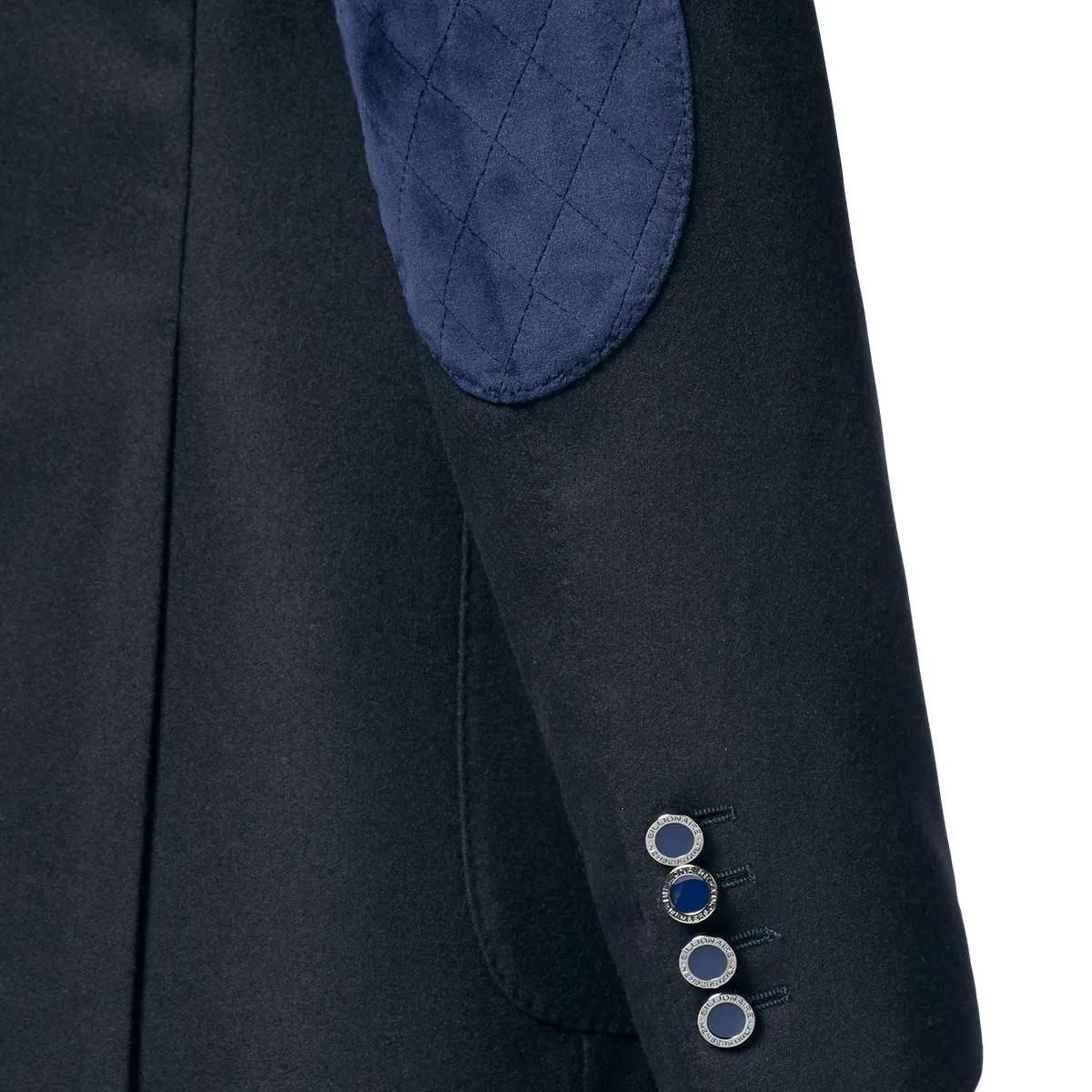 Elegantes Marineblaues Wollmischungs-Sakko