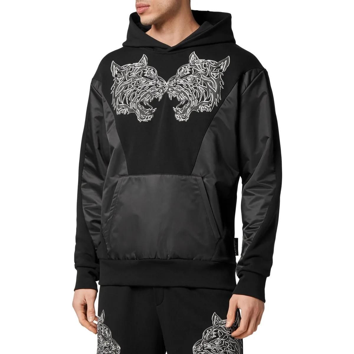 Hoodie mit Tiger-Grafikprint und Baumwollmischung