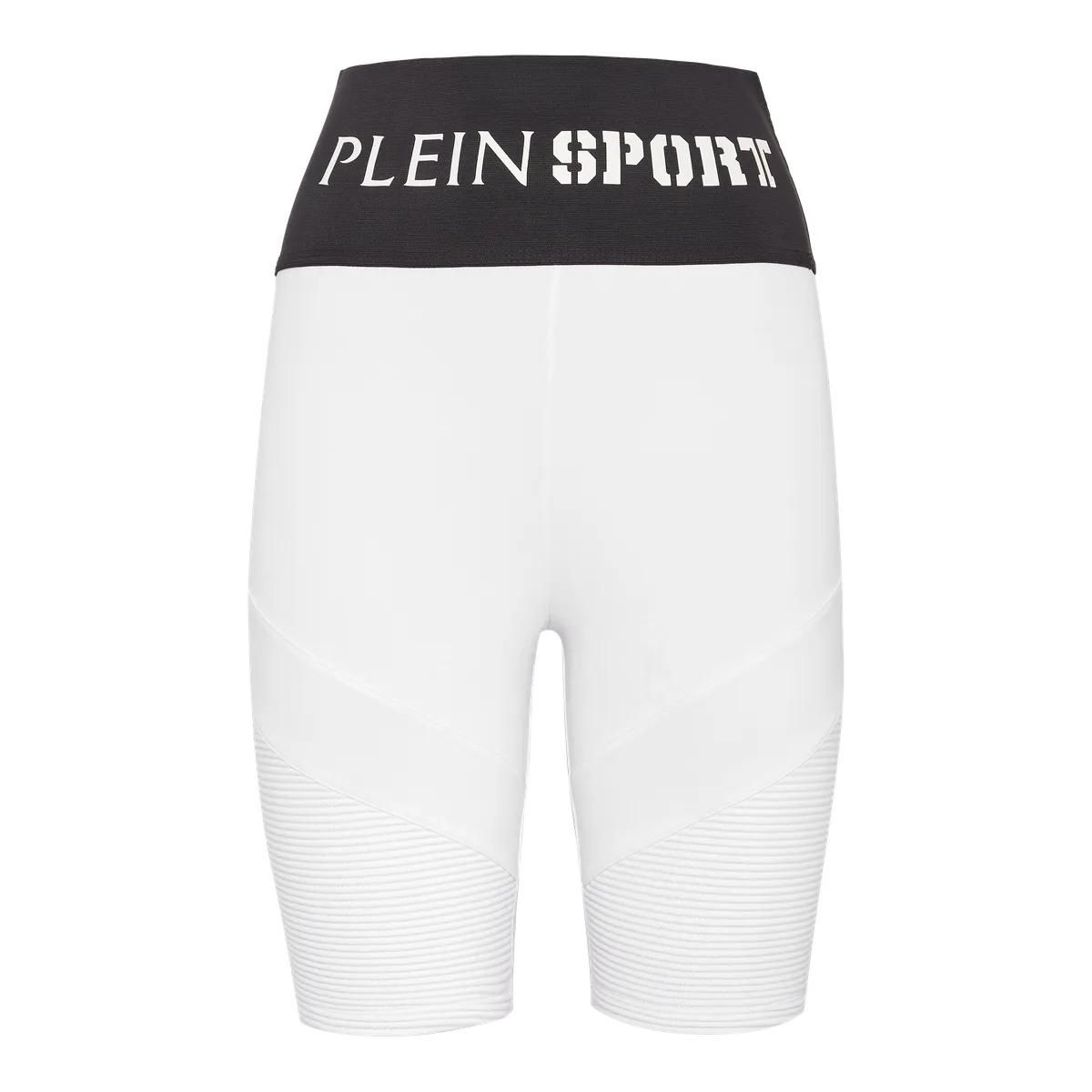 Weiße Plein Sport Trainings-Biker-Shorts