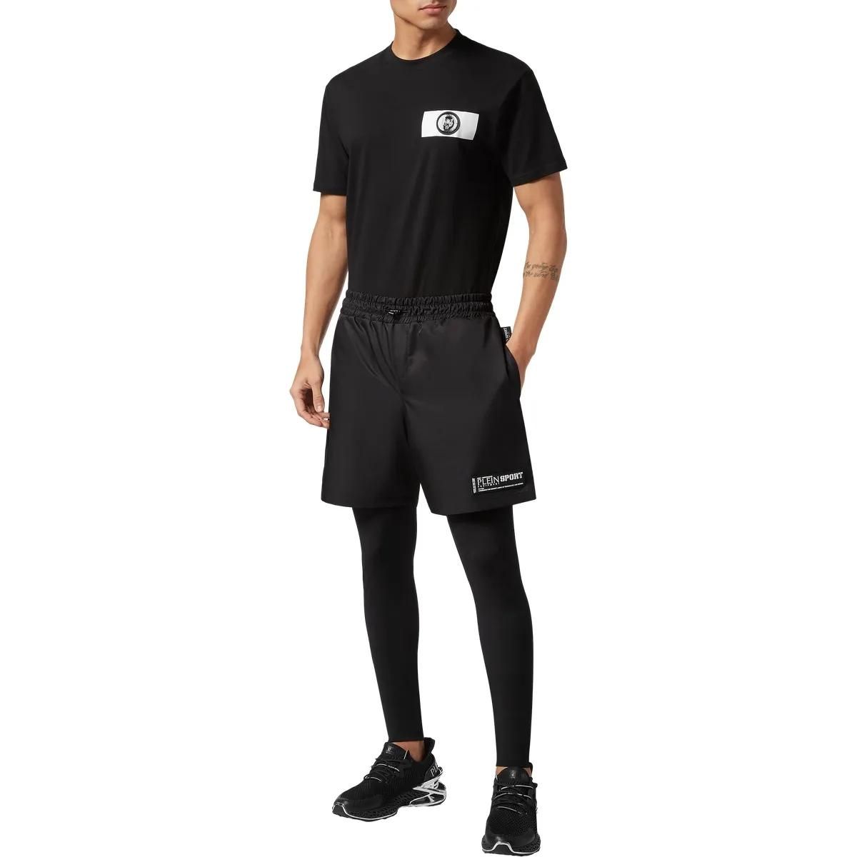 Schwarze 2-in-1 Laufshorts
