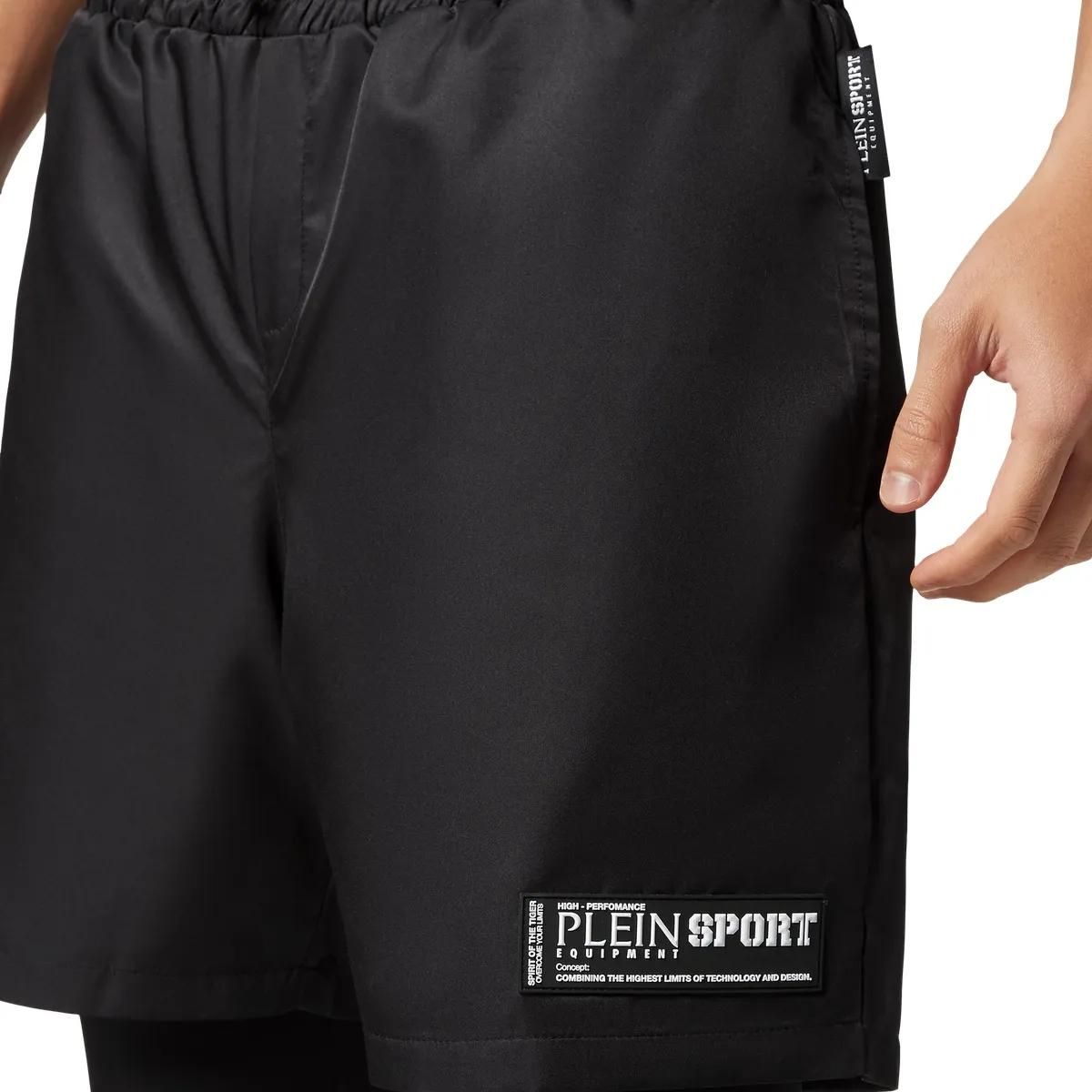 Schwarze 2-in-1 Laufshorts