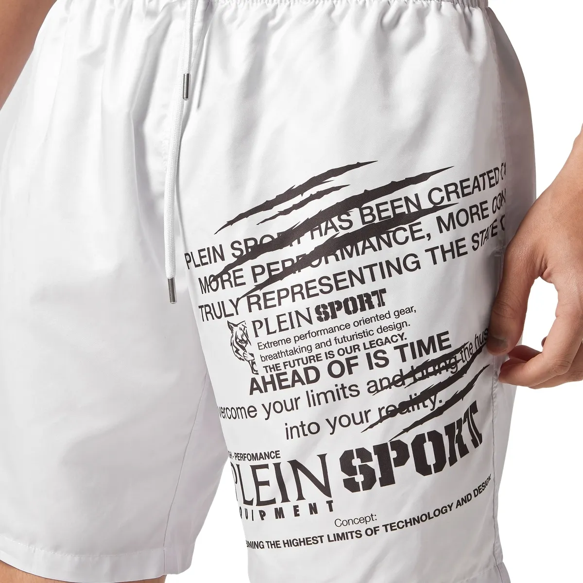 Weiße Sportliche Badeshorts mit Grafikprint