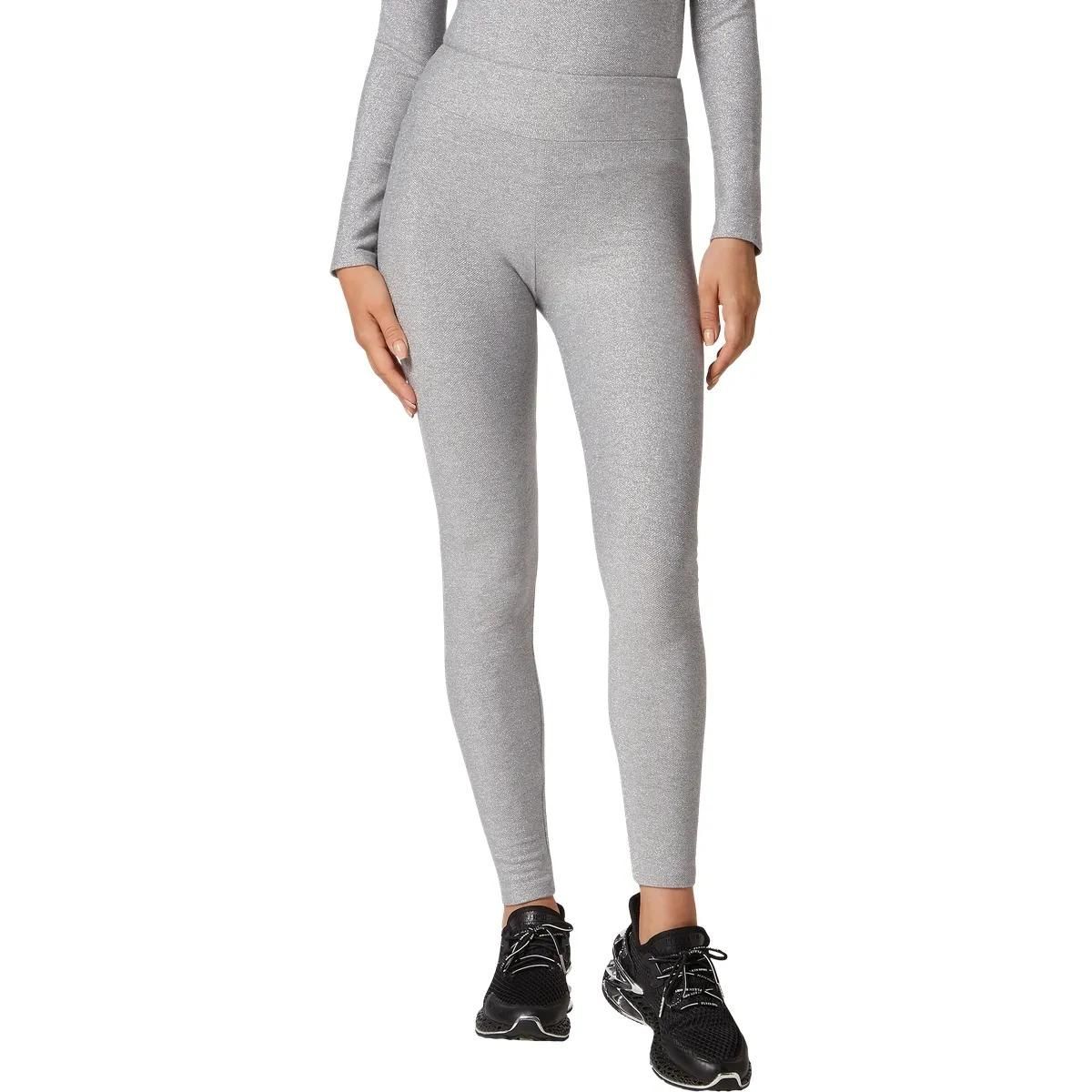 Graue, hochtaillierte Sportleggings