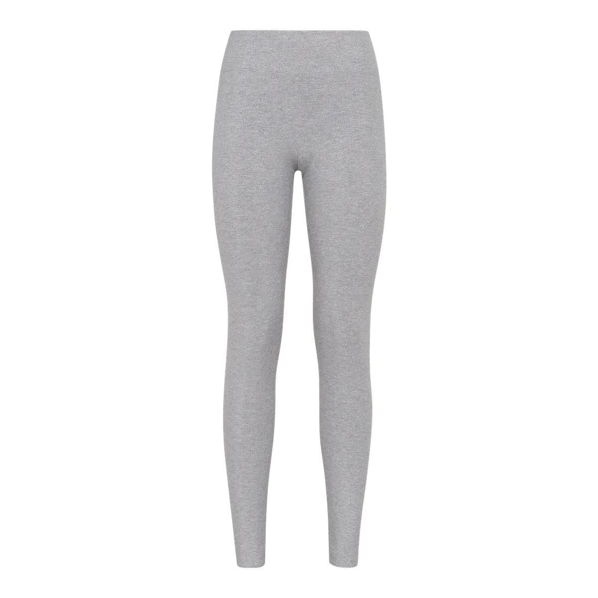Graue, hochtaillierte Sportleggings