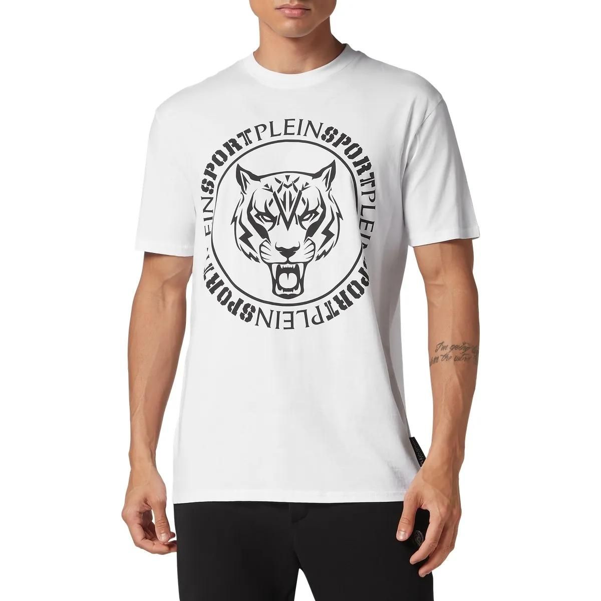 Baumwoll-T-Shirt mit Grafik-Tigerdruck