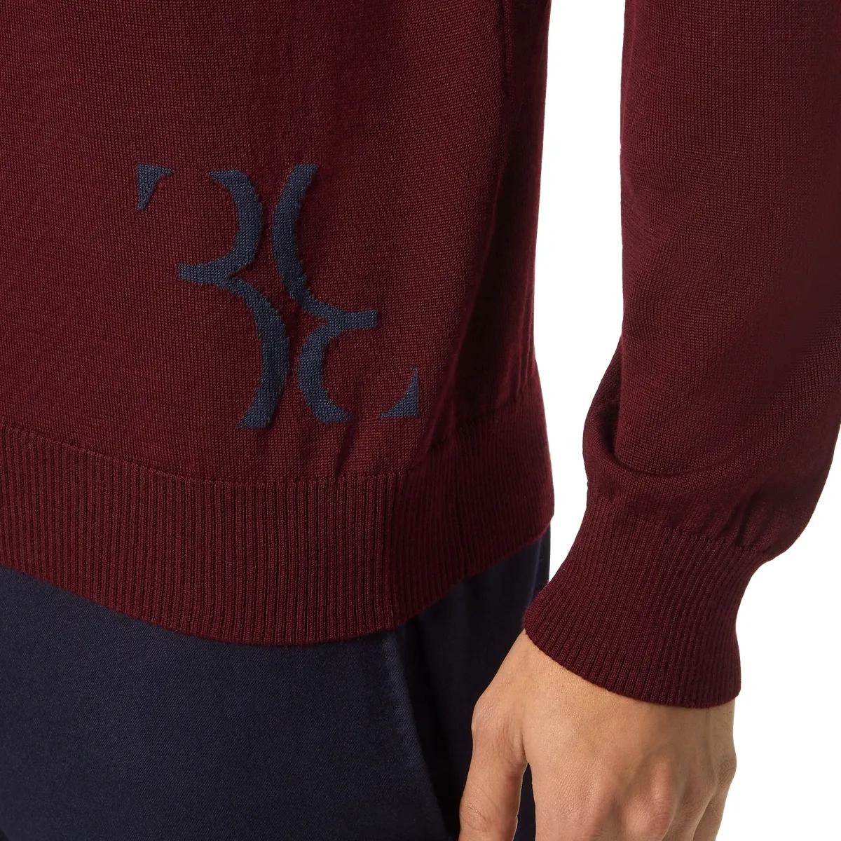 Elegantes Langarm-Polo aus Wolle und Seide