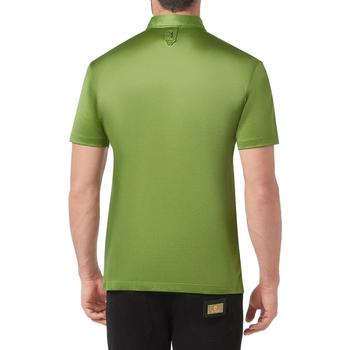 Baumwolljersey Poloshirt mit Wappen