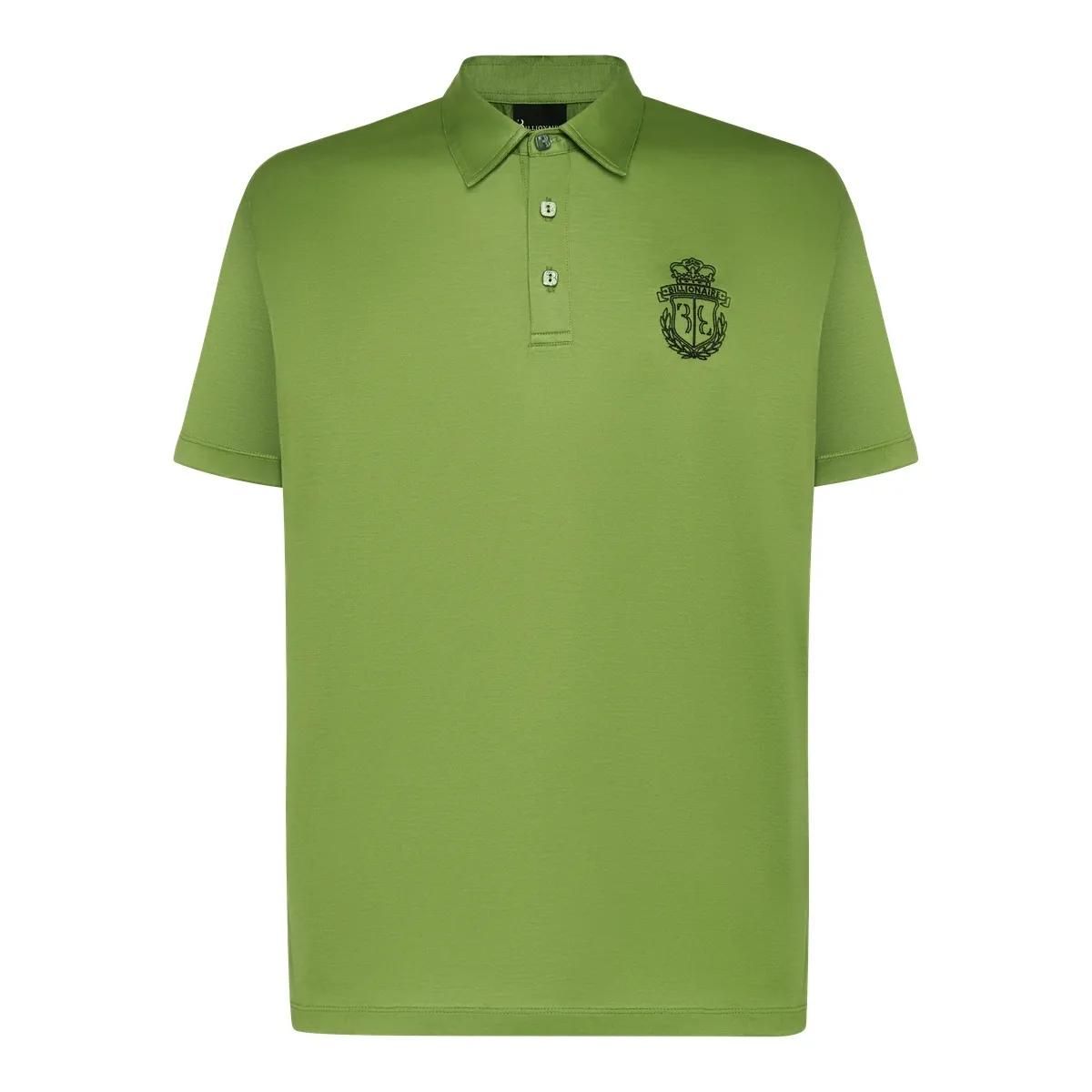 Baumwolljersey Poloshirt mit Wappen
