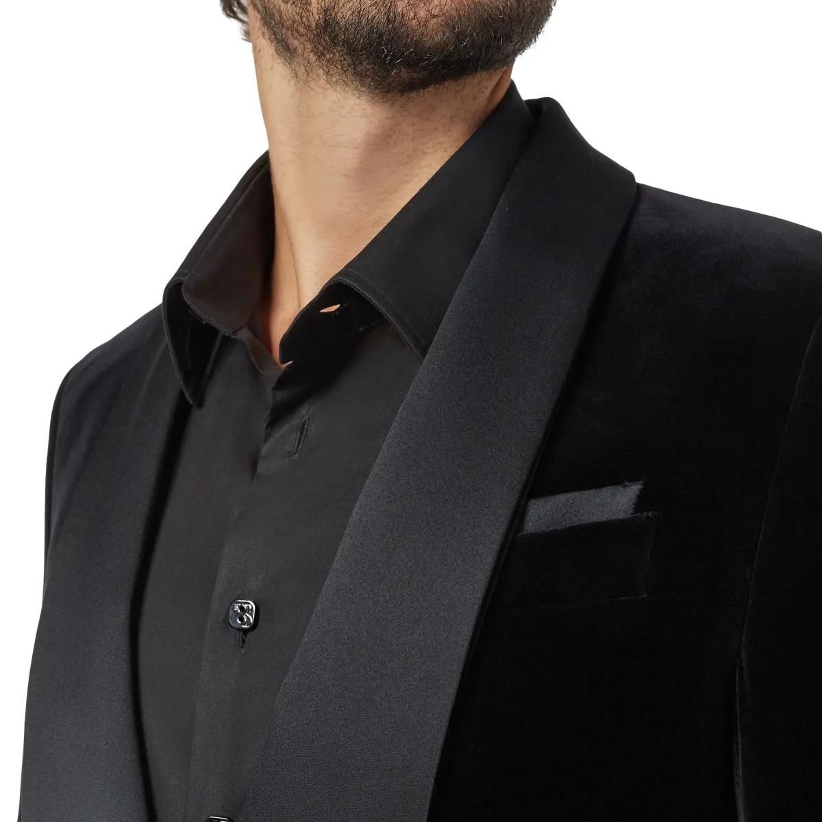 Samt Abendblazer mit Schalkragen