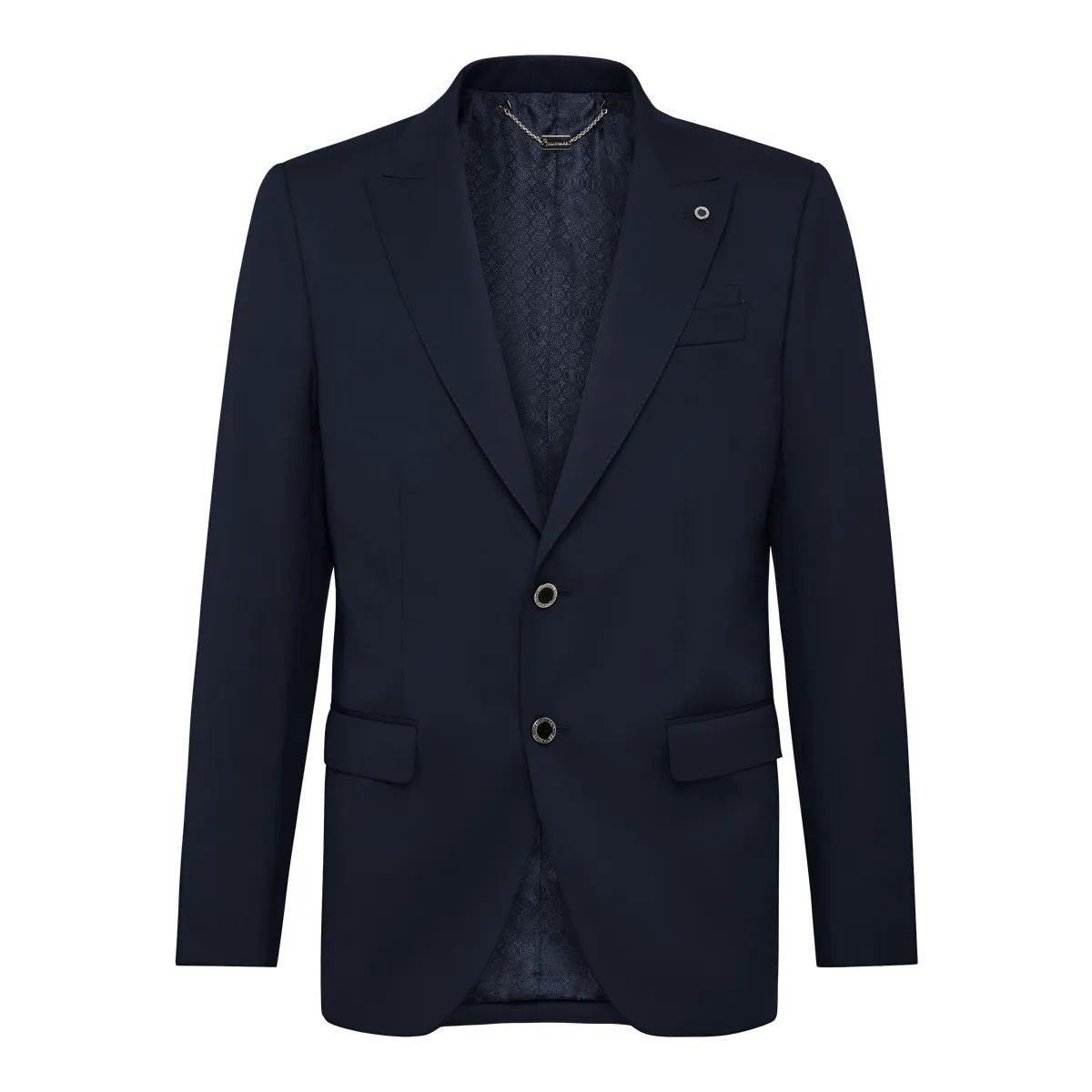 Klassischer marineblauer Blazer aus Wollmischung