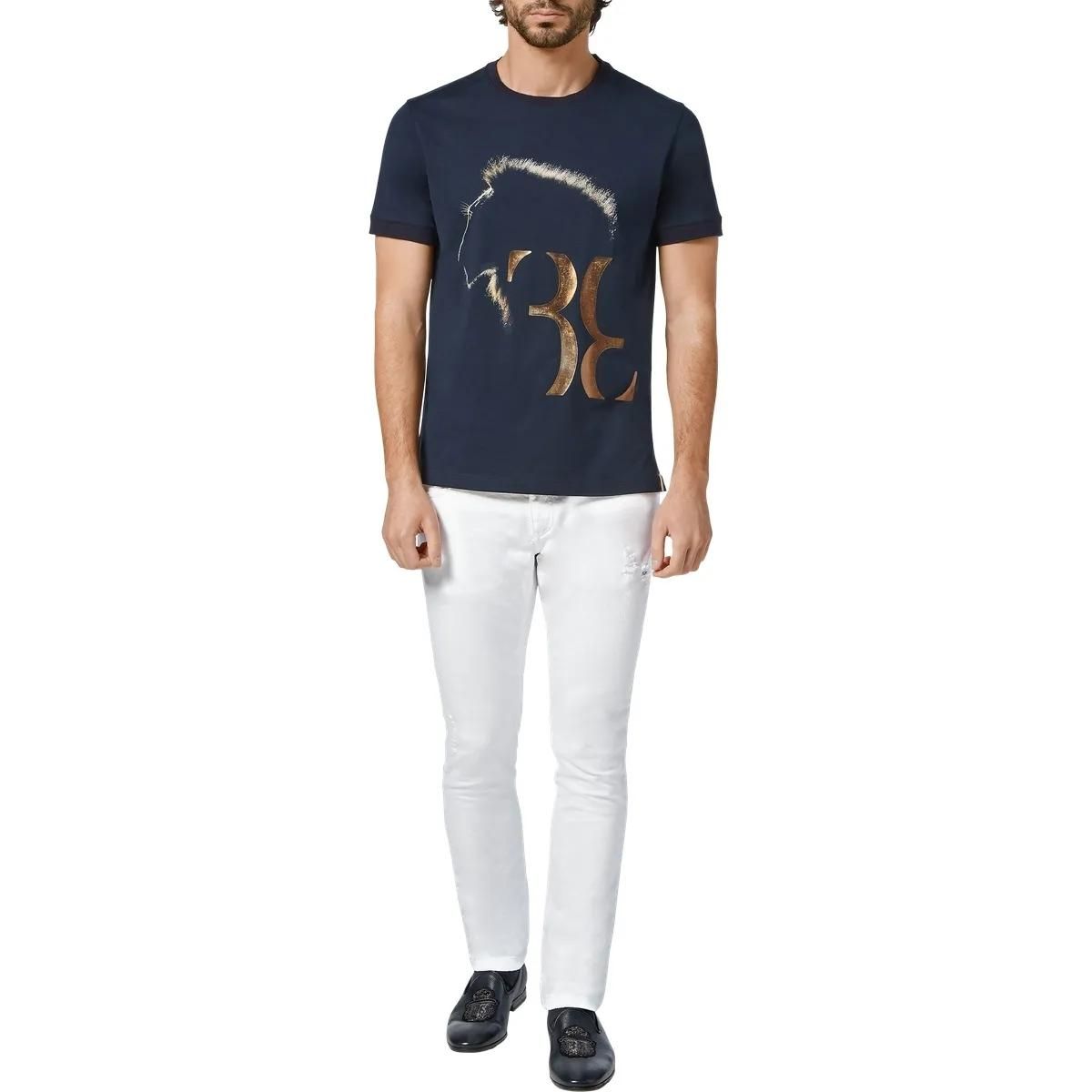 Löwen-Grafik Baumwolljersey T-Shirt