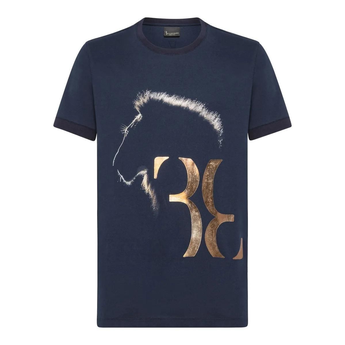 Löwen-Grafik Baumwolljersey T-Shirt