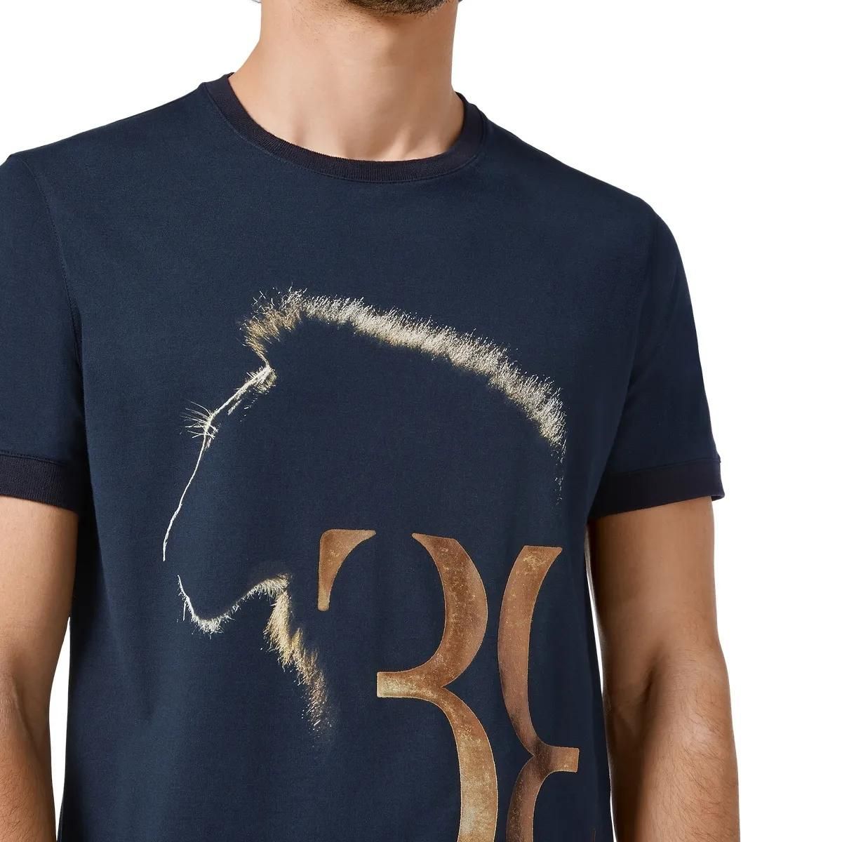 Löwen-Grafik Baumwolljersey T-Shirt