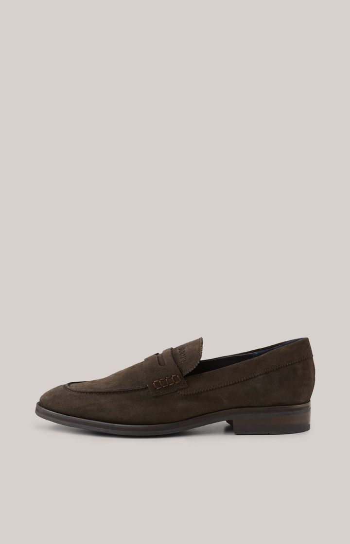JOOP! Kleitos Dunkelbraune Wildleder Penny Loafer Elegante Slipper