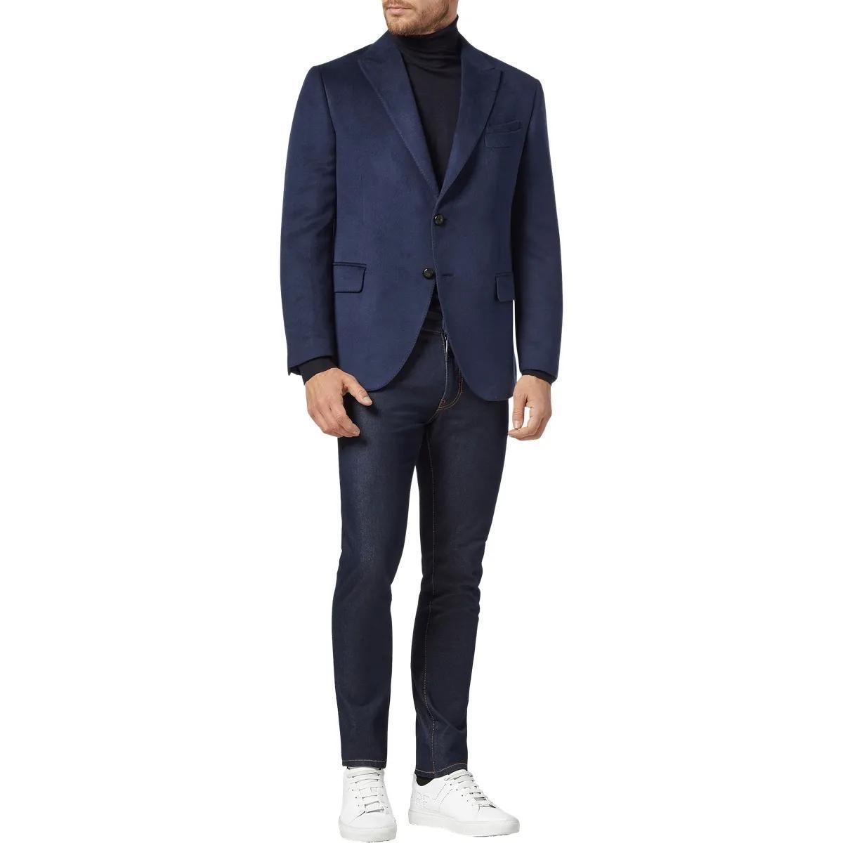 Eleganter Wollmischung Zwei-Knopf-Blazer