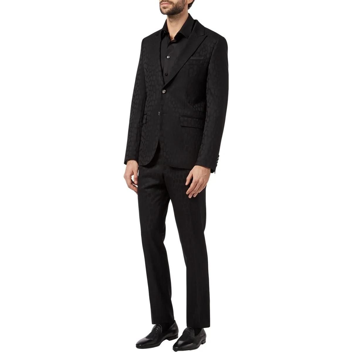 Strukturiertes Jacquard Slim Fit Sakko