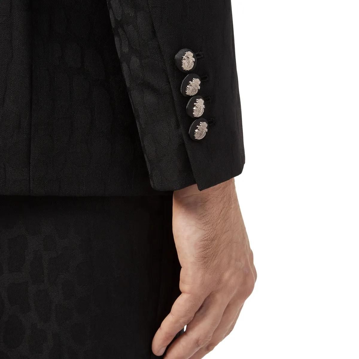 Strukturiertes Jacquard Slim Fit Sakko