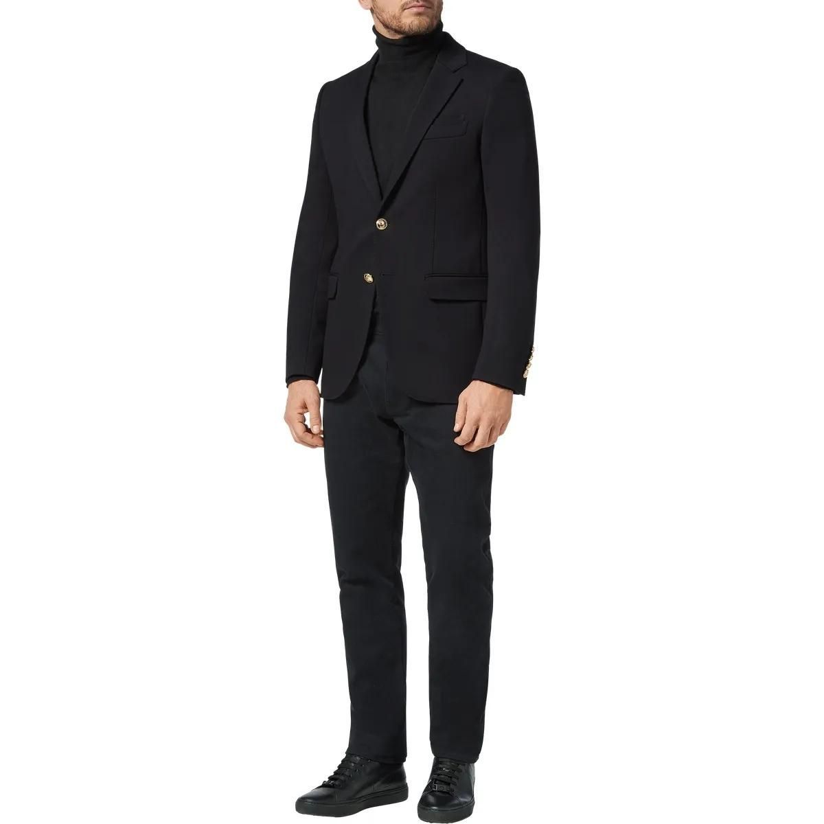 Schwarzer Blazer mit Löwenstickerei