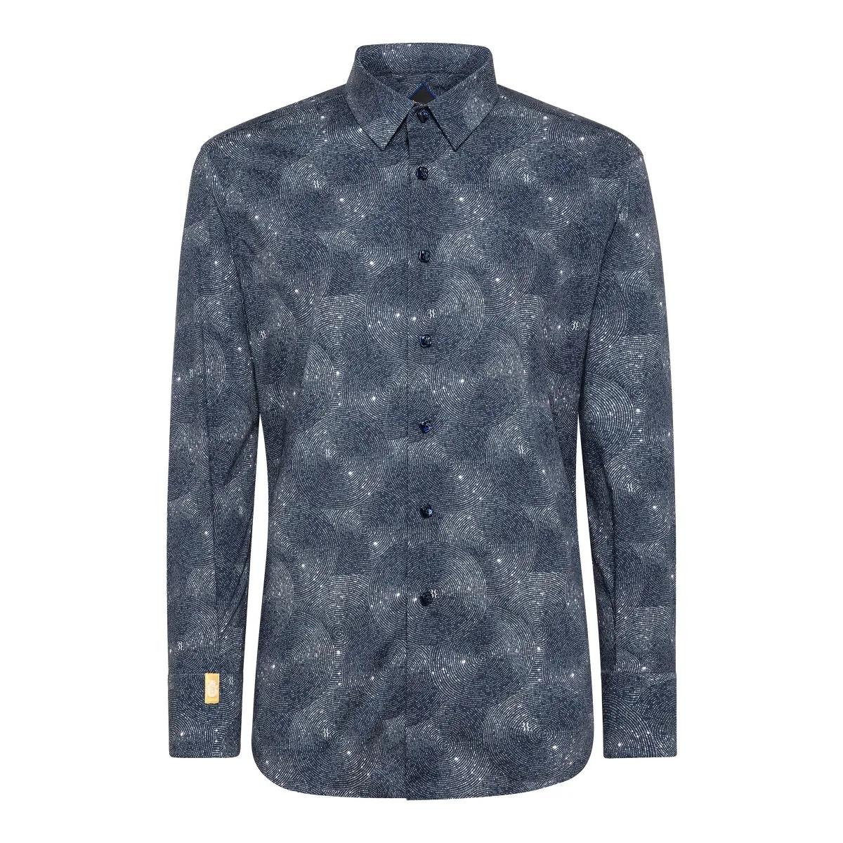 Bedrucktes Slim-Fit Langarmhemd