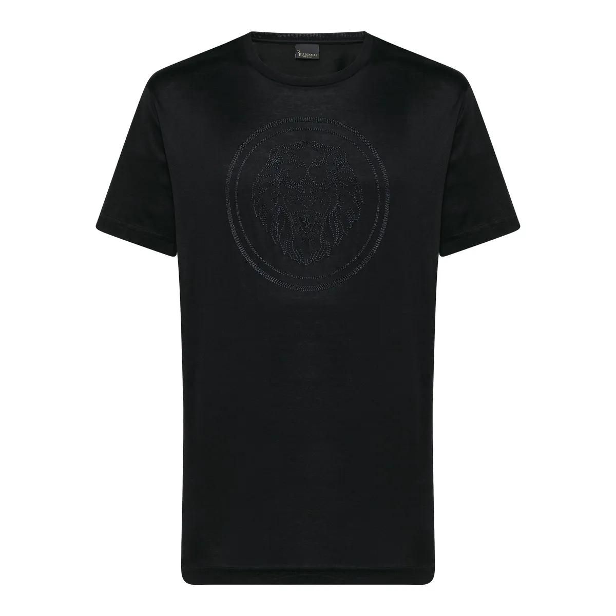 T-Shirt mit gesticktem Löwen-Motiv