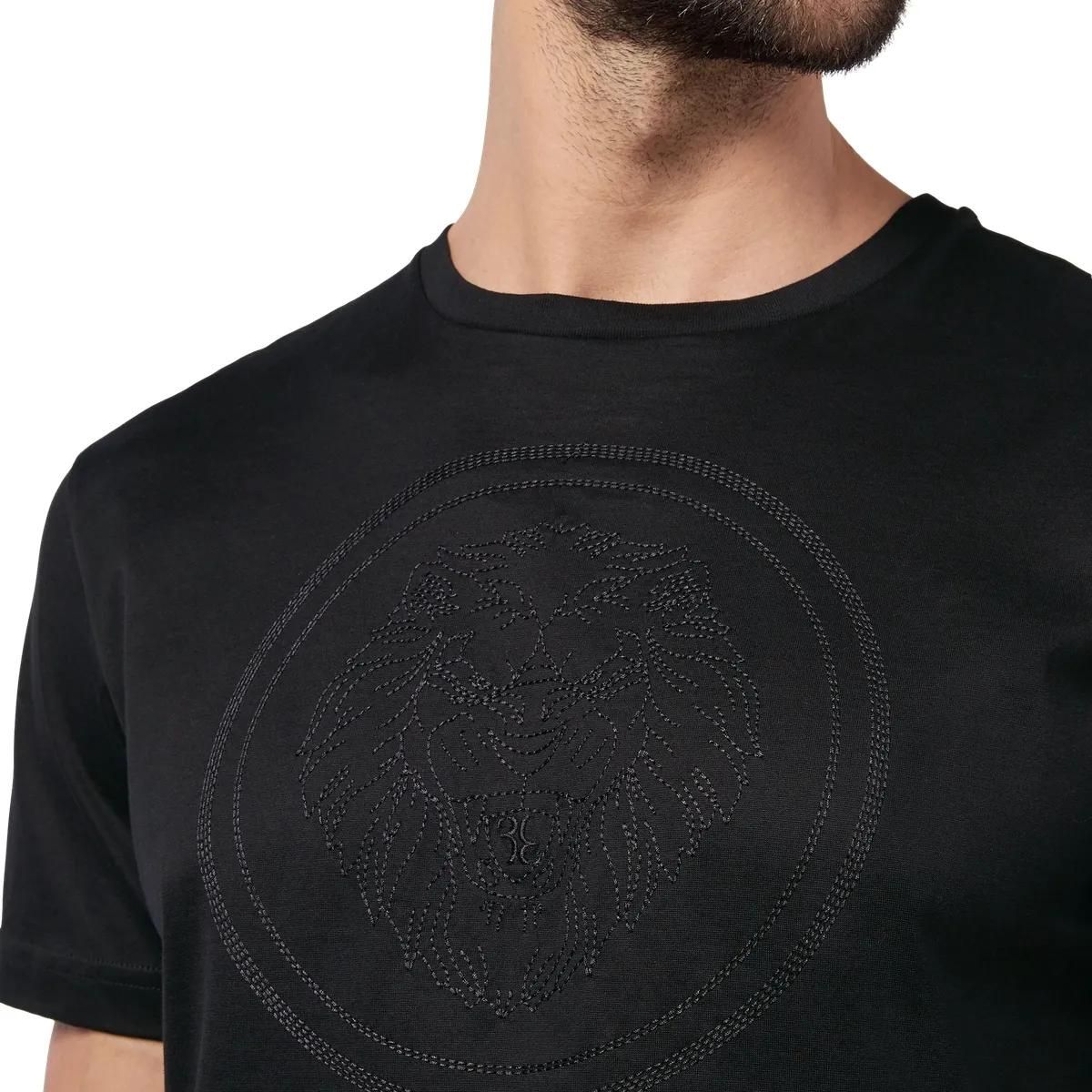 T-Shirt mit gesticktem Löwen-Motiv