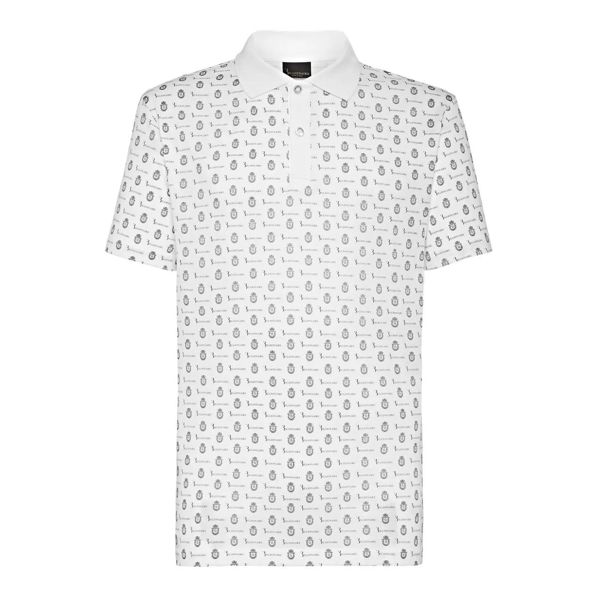 Gemustertes Polohemd aus Baumwolljersey