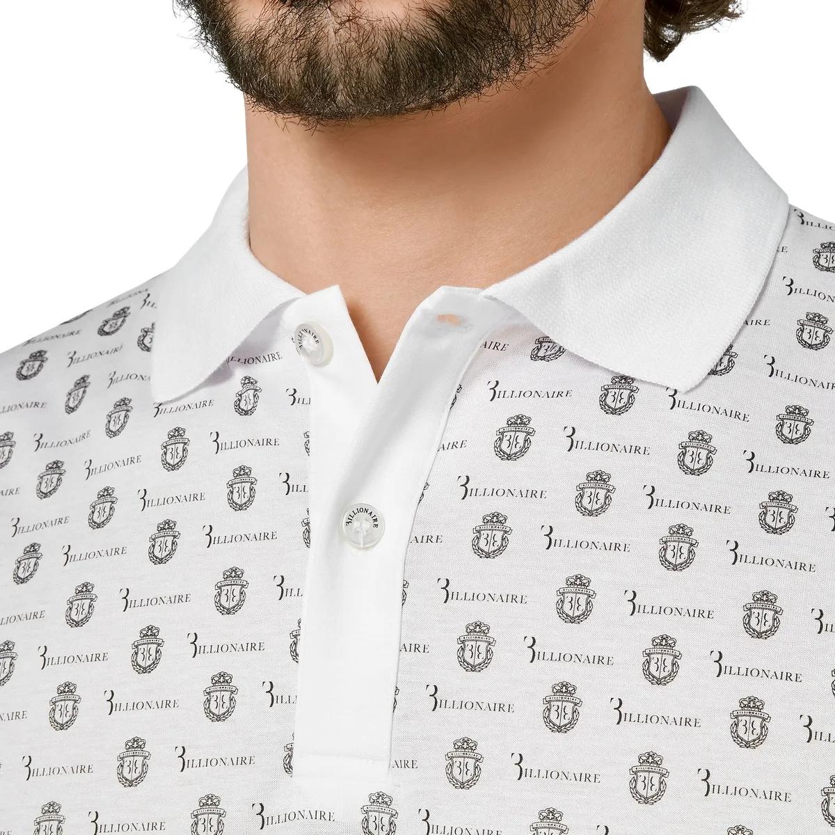 Gemustertes Polohemd aus Baumwolljersey