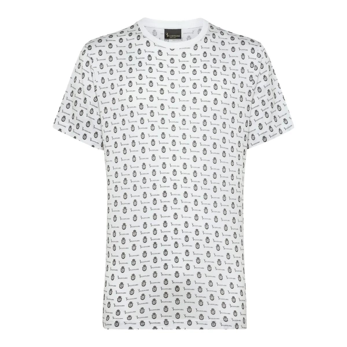 Wappenmuster Baumwolljersey T-Shirt