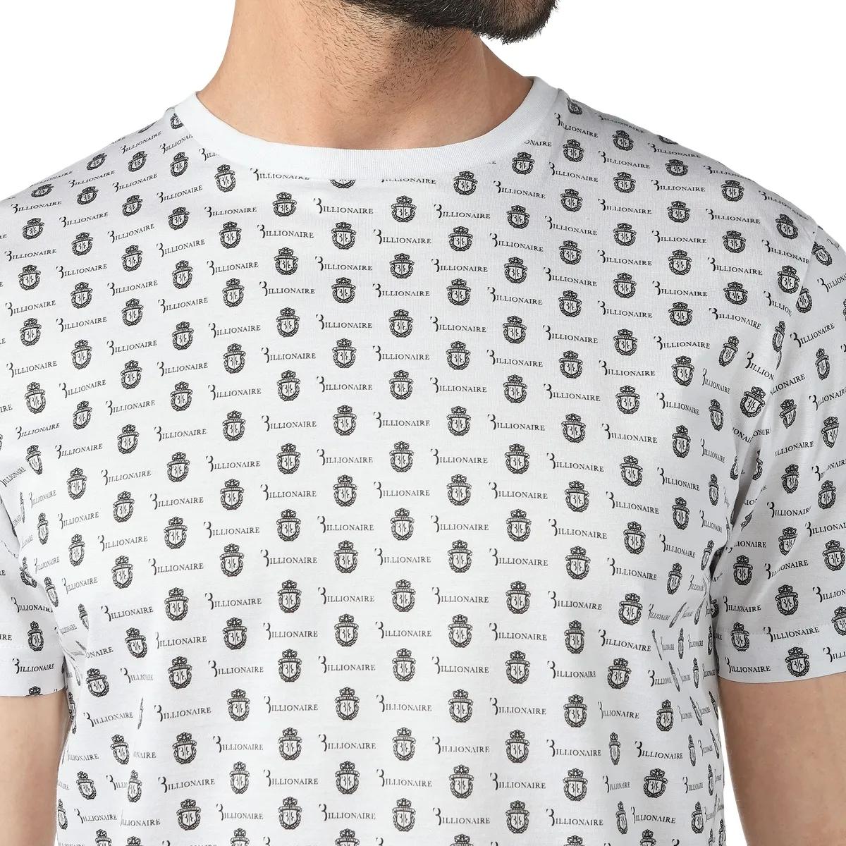 Wappenmuster Baumwolljersey T-Shirt