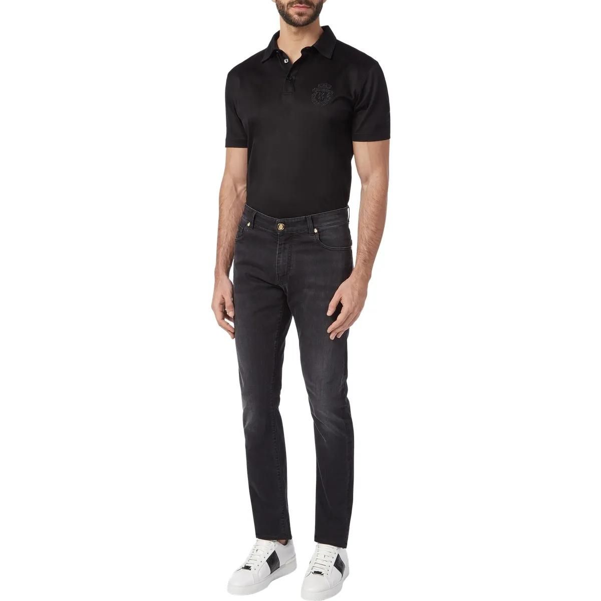 Schwarze Slim Fit Jeans mit Waschung