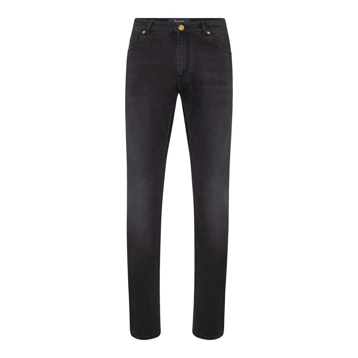 Schwarze Slim Fit Jeans mit Waschung