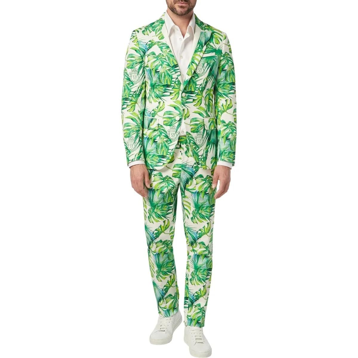 Slim Fit Blazer mit Palmenmuster